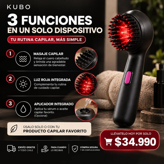 Masajeador Capilar con Luz Roja y Aplicador