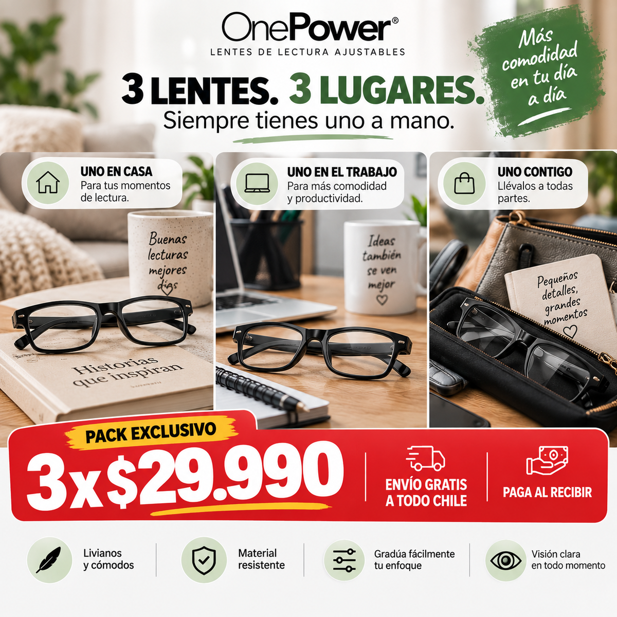 OnePower™ | Lentes de Lectura Flexibles
