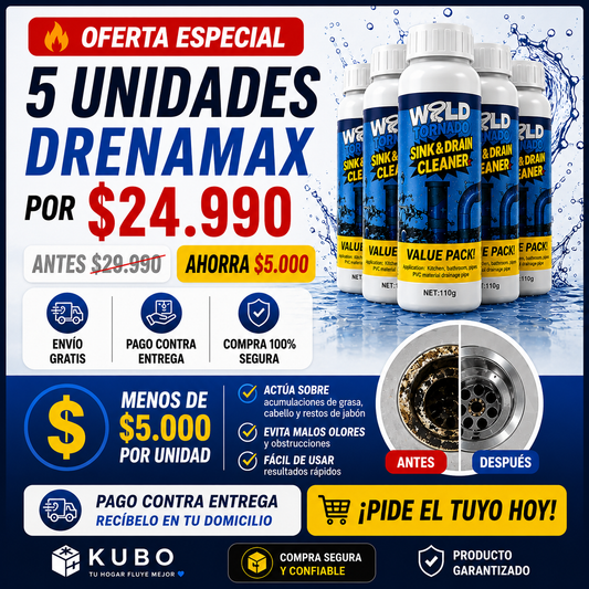 DrenaMax™ | Limpiador de Desagües