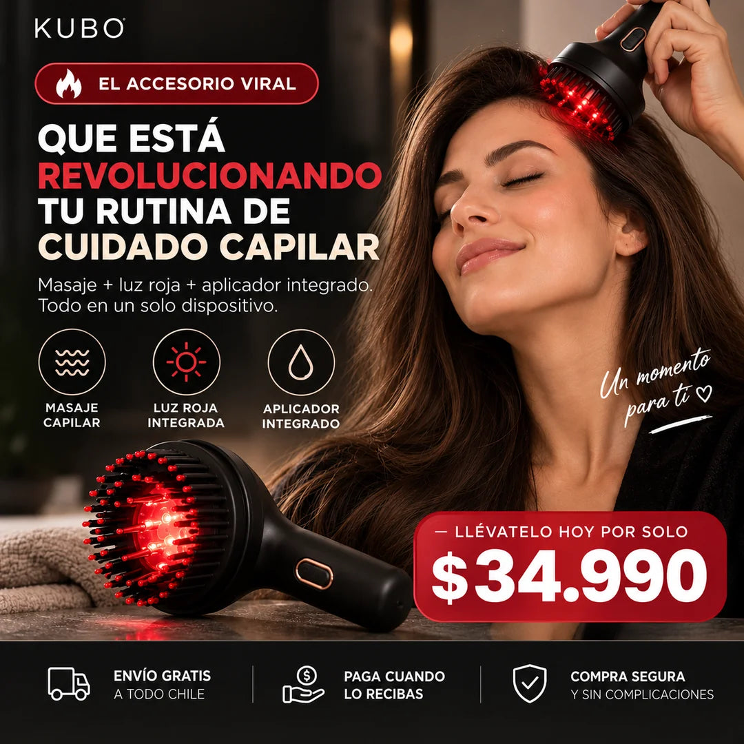 Masajeador Capilar con Luz Roja y Aplicador