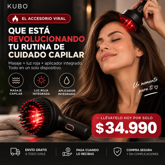 Masajeador Capilar con Luz Roja y Aplicador