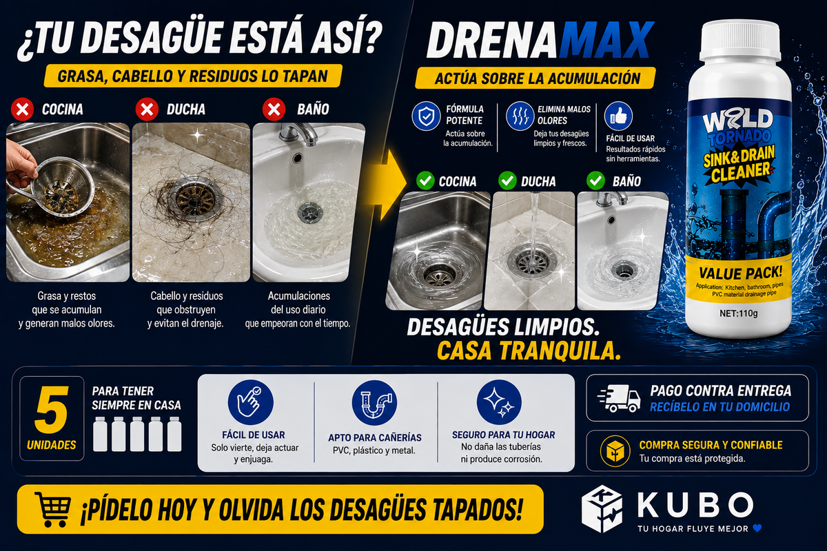DrenaMax™ | Limpiador de Desagües