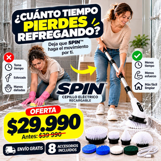 SPIN™ | Cepillo Eléctrico Recargable para Limpieza