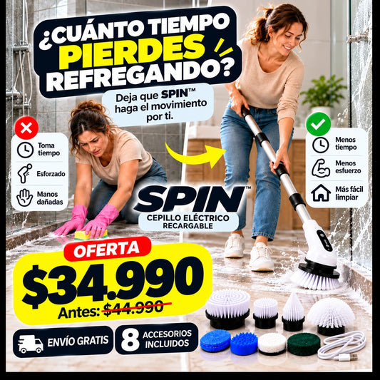 SPIN™ | Cepillo Eléctrico Recargable para Limpieza